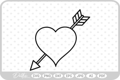 Arrow Heart Valentine&#039;s Day SVG PNG DXF Product Image 1