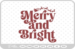 Merry And Bright Christmas Santa Quote Text SVG PNG DXF Product Image 1