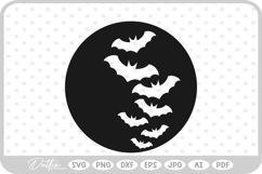 Bats in Moon SVG PNG DXF Product Image 1