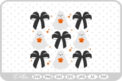 Halloween Bow Ghost Pumpkin Cute Bat Spooky Fall SVG PNG DXF Product Image 1