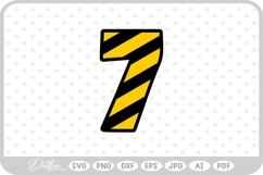 Construction Number 7 SVG PNG DXF Product Image 1