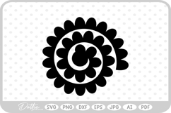Rolled Paper Flower Template SVG PNG DXF Product Image 1