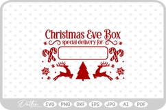 Christmas Eve Box Sticker Name Festive Gift SVG PNG DXF Product Image 1