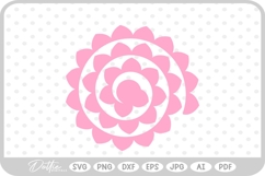 Rolled 3d Flower Template SVG PNG DXF Product Image 1