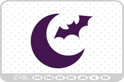 Moon Bat SVG PNG DXF Product Image 1