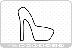 High Heeled Shoe SVG PNG DXF Product Image 1