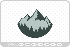 Trees and Mountains Landscape SVG PNG DXF Product Image 1