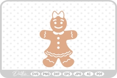 Gingerbread Christmas Man Woman Cookie SVG PNG DXF Product Image 1