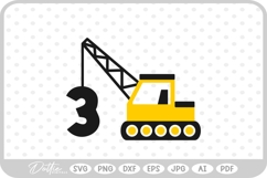 Crane Truck Age 3 Construction Vehicle SVG PNG DXF Product Image 1