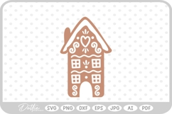 Gingerbread House Christmas Winter Festive SVG PNG DXF Product Image 1