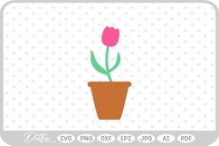 Potted Plant Flower Leaves SVG PNG DXF Product Image 1