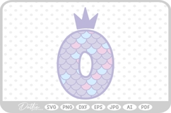 Mermaid Scale Number 0 Zero SVG PNG DXF Product Image 1
