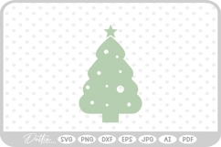 Christmas Tree Doodle Hand Drawn Winter SVG PNG DXF Product Image 1