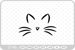 Cat Face Whiskers SVG PNG DXF Product Image 1