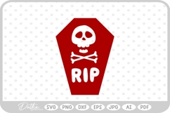 Coffin Skull Cross Halloween Spooky Autumn Fall SVG PNG DXF Product Image 1
