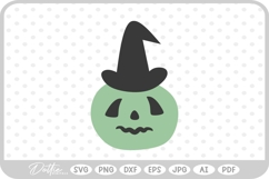 Pumpkin Jack o Lantern Witch Hat SVG PNG DXF Product Image 1