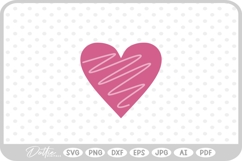 Heart Shape Border Silhouette Hand Drawn SVG PNG DXF Product Image 1