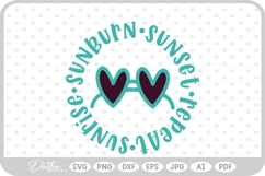 Hello Summer Sunshine Quote Sun Vacation Funny Hot SVG Product Image 1