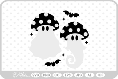 Ghost Mushroom Toadstool Fall Autumn Halloween SVG PNG DXF Product Image 1
