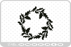 Botanical Wreath Frame Border SVG PNG DXF Product Image 1
