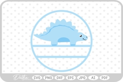 Round Dino Name Monogram SVG PNG DXF Product Image 1