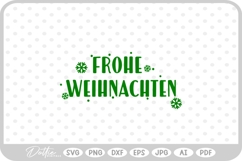 Frohe Weihnachten Christmas Script Snowflakes SVG PNG DXF Product Image 1