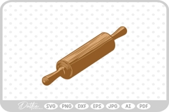 Wooden Rolling Pin Baking Cooking Utensil SVG PNG DXF Product Image 1