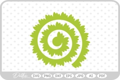 Rolled Flower Template SVG PNG DXF Product Image 1