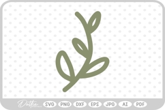 Botanical Hand Drawn Vine Doodle Nature SVG PNG DXF Product Image 1