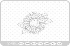 Sunflower Floral Flower Nature SVG PNG DXF Product Image 1