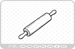 Rolling Pin Baking Cooking Utensil SVG PNG DXF Product Image 1