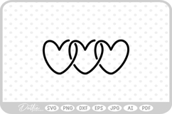 Heart Lines SVG PNG DXF Product Image 1