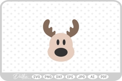 Reindeer Christmas Festive Winter SVG PNG DXF Product Image 1