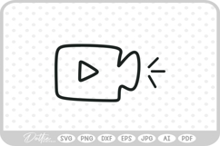 Doodle Sketch Video Camera Hand Drawn SVG PNG DXF Product Image 1