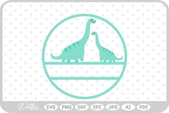 Round Dino Name Monogram SVG PNG DXF Product Image 1