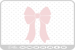 Pink Ribbon Bow Hair Girl Tied Knot SVG PNG DXF Product Image 1