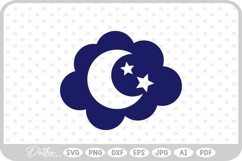 Moon with Stars SVG PNG DXF Product Image 1