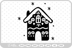 Gingerbread House Christmas Winter Festive SVG PNG DXF Product Image 1