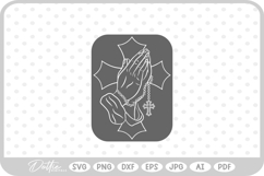 Pray Hands Religious Jesus Christian Cross SVG PNG DXF Product Image 1