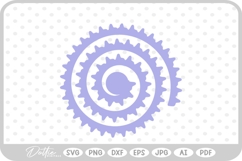 Rolled 3d Flower Template SVG PNG DXF Product Image 1