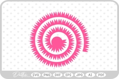 Rolled 3d Flower Template SVG PNG DXF Product Image 1