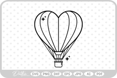 Heart Shaped Hot Air Balloon SVG PNG DXF Product Image 1