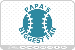 Baseball Papas Biggest Fan SVG PNG DXF Product Image 1