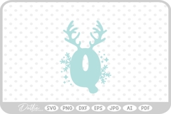 Q Festive Christmas Alphabet Letter Antler Santa SVG PNG DXF Product Image 1