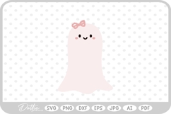 Girly Ghost Cute Halloween SVG PNG DXF Product Image 1