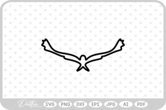 Eagle Hawk Bird Outline Shape SVG PNG DXF Product Image 1