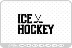 Ice Hockey Puck Stick Sports Winter Quote SVG PNG DXF Product Image 1