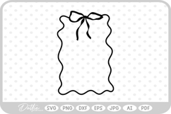 Frilly Ribbon Bow Border Wavy SVG PNG DXF Product Image 1