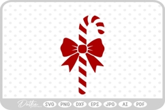 Candy Cane Christmas Gift Bow Food SVG PNG DXF Product Image 1
