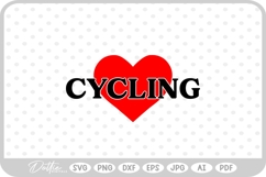 Love Cycling Sports Heart SVG PNG DXF Product Image 1